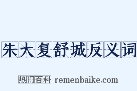 朱大复舒城反义词是什么意思的图片